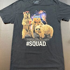 #Squad Bear Graphic T-Shirt - Black